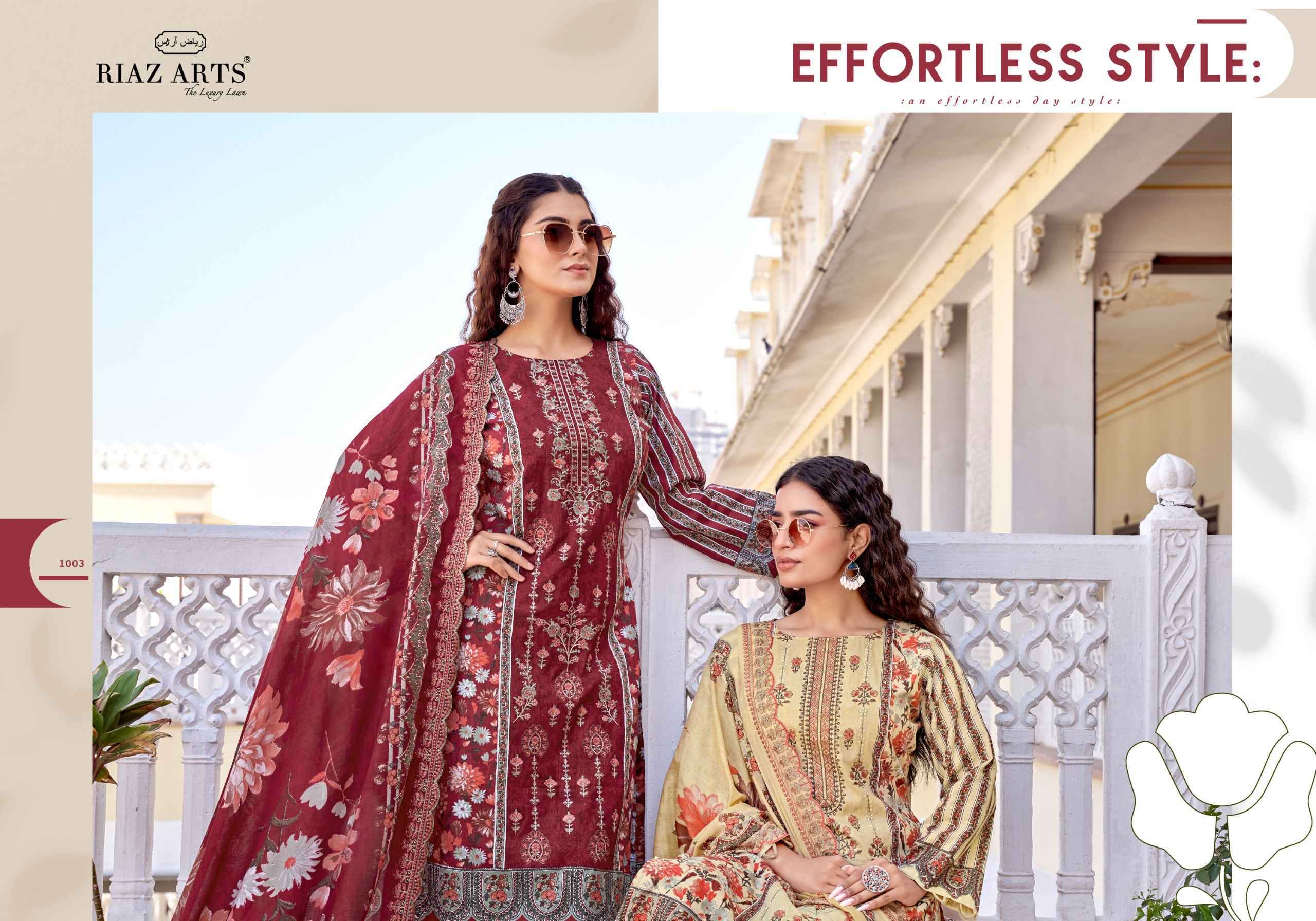 Riaz Arts Abu Rehan Lawn Cotton Dress Material - Surat Wholesale Market ( 6 pcs Catalog )