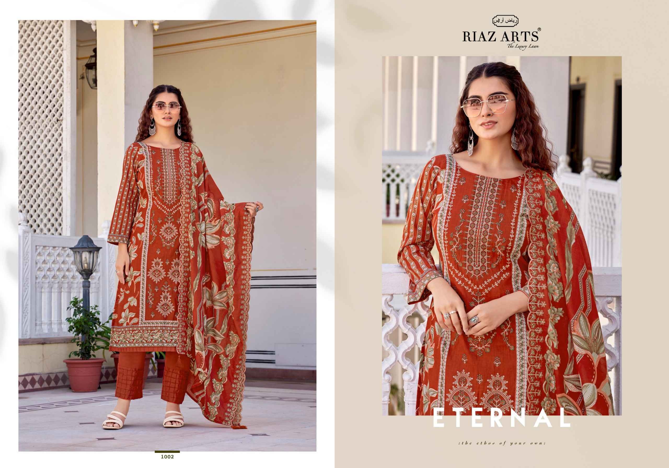 Riaz Arts Abu Rehan Lawn Cotton Dress Material - Surat Wholesale Market ( 6 pcs Catalog )