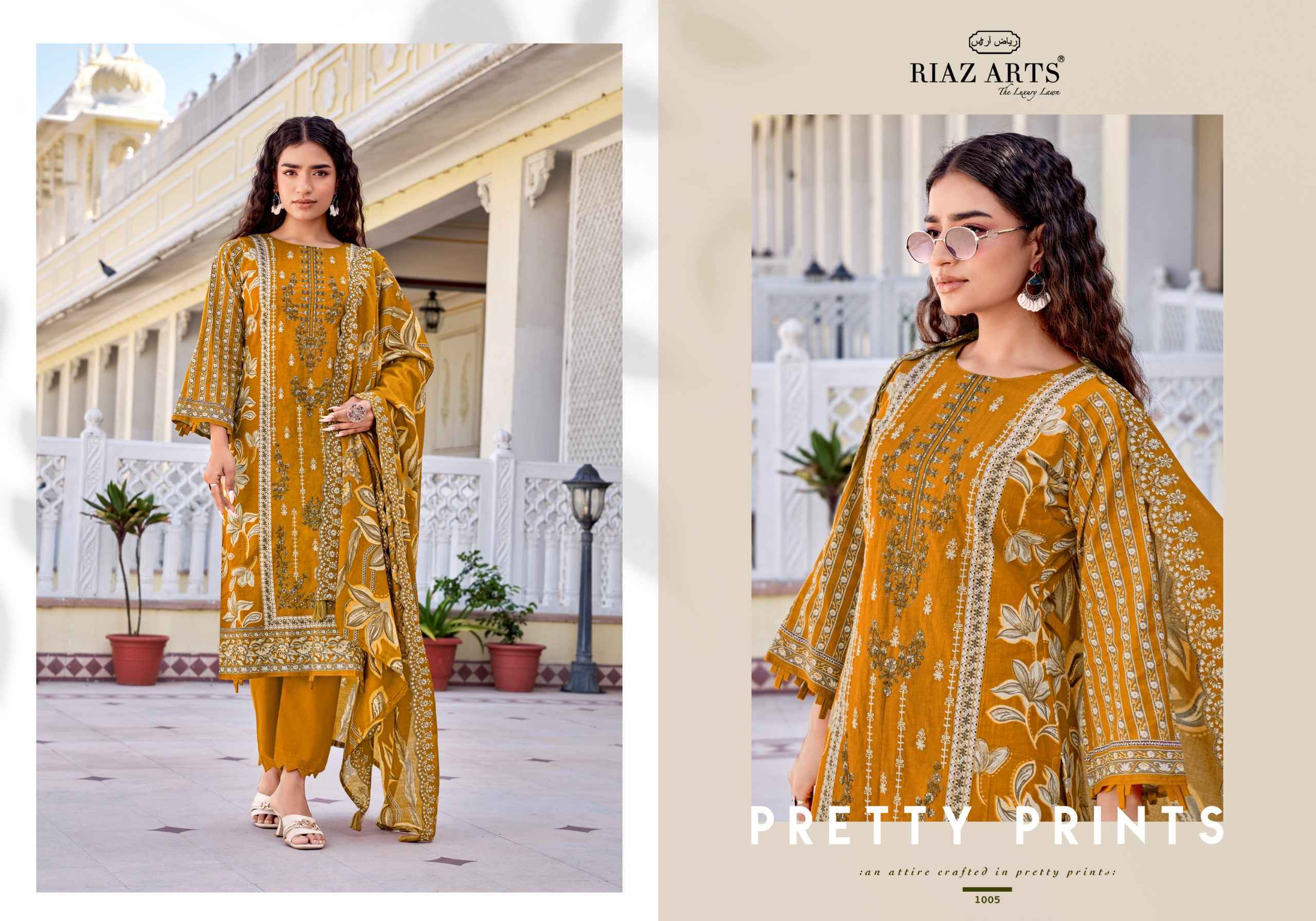 Riaz Arts Abu Rehan Lawn Cotton Dress Material - Surat Wholesale Market ( 6 pcs Catalog )