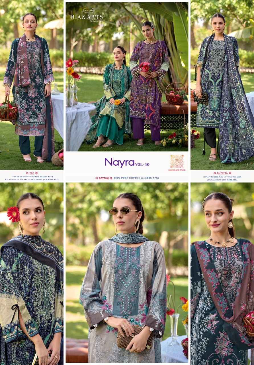 Riaz Arts Nayra Vol 40 Cotton Suits Price | Surat Wholesale Market