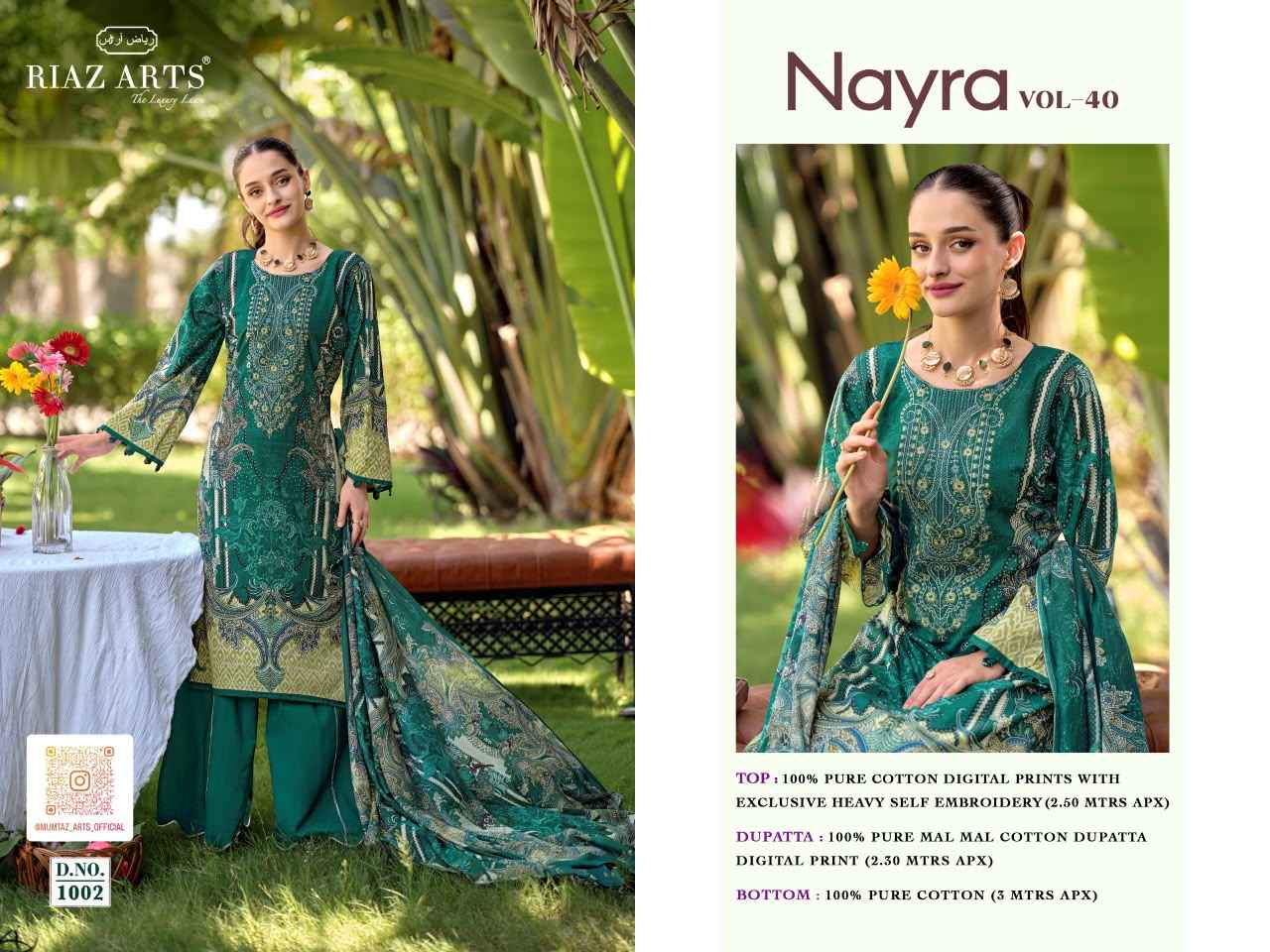 Riaz Arts Nayra Vol 40 Cotton Suits Price | Surat Wholesale Market