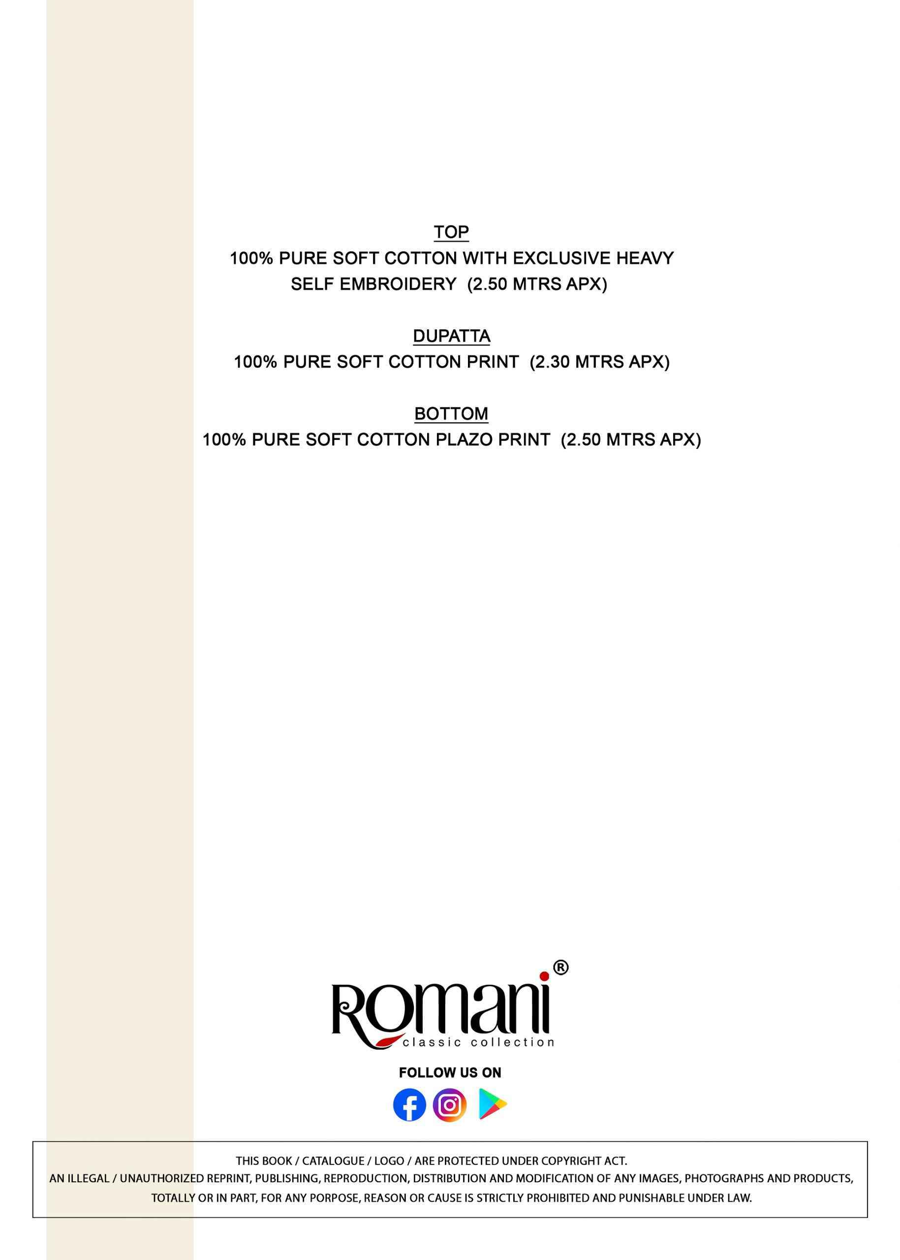 Romani Mahira Vol 10 Cotton Salwar Suit _ Surat Wholesale Market Price ( 8 Pcs Catalog )