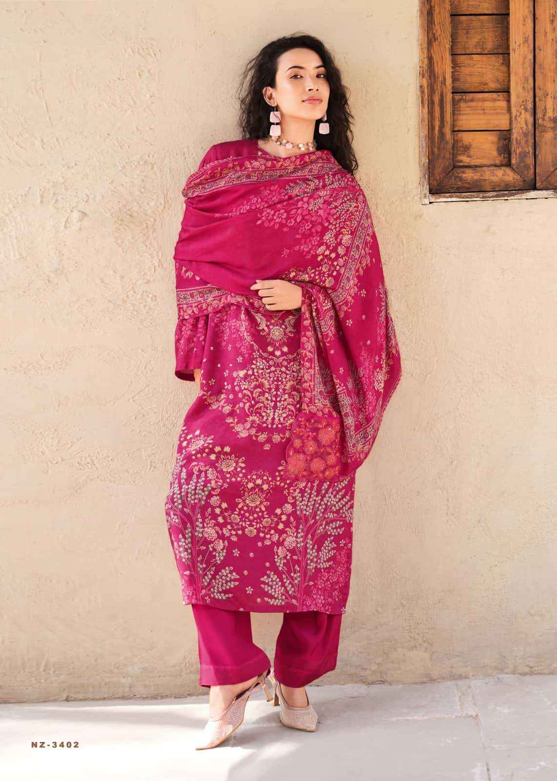 Sanaz Nazaara Digital Printed Exclusive Muslin  Salwar Suit _ Surat Wholesale Market Price ( 5 Pcs Catalog )