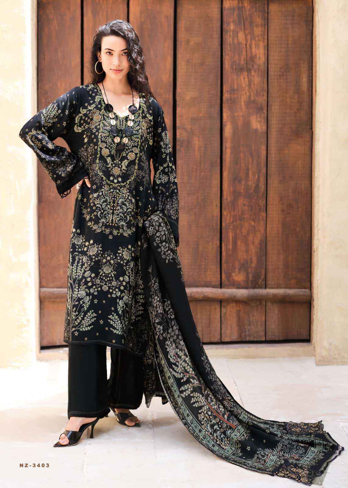Sanaz Nazaara Digital Printed Exclusive Muslin  Salwar Suit _ Surat Wholesale Market Price ( 5 Pcs Catalog )
