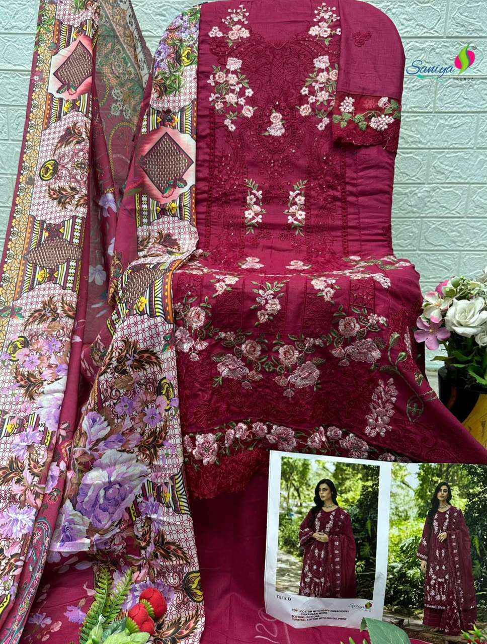 Saniya Trendz 7212 Abcd Exclusive Pakistani Salwar Kameez _ Surat Wholesale Market Price ( 4 Pcs Catalog )