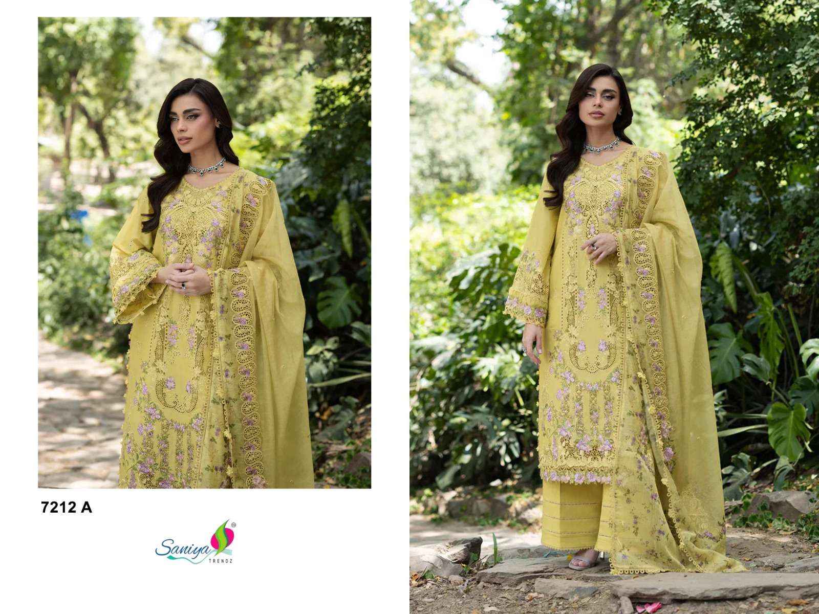 Saniya Trendz 7212 Abcd Exclusive Pakistani Salwar Kameez _ Surat Wholesale Market Price ( 4 Pcs Catalog )
