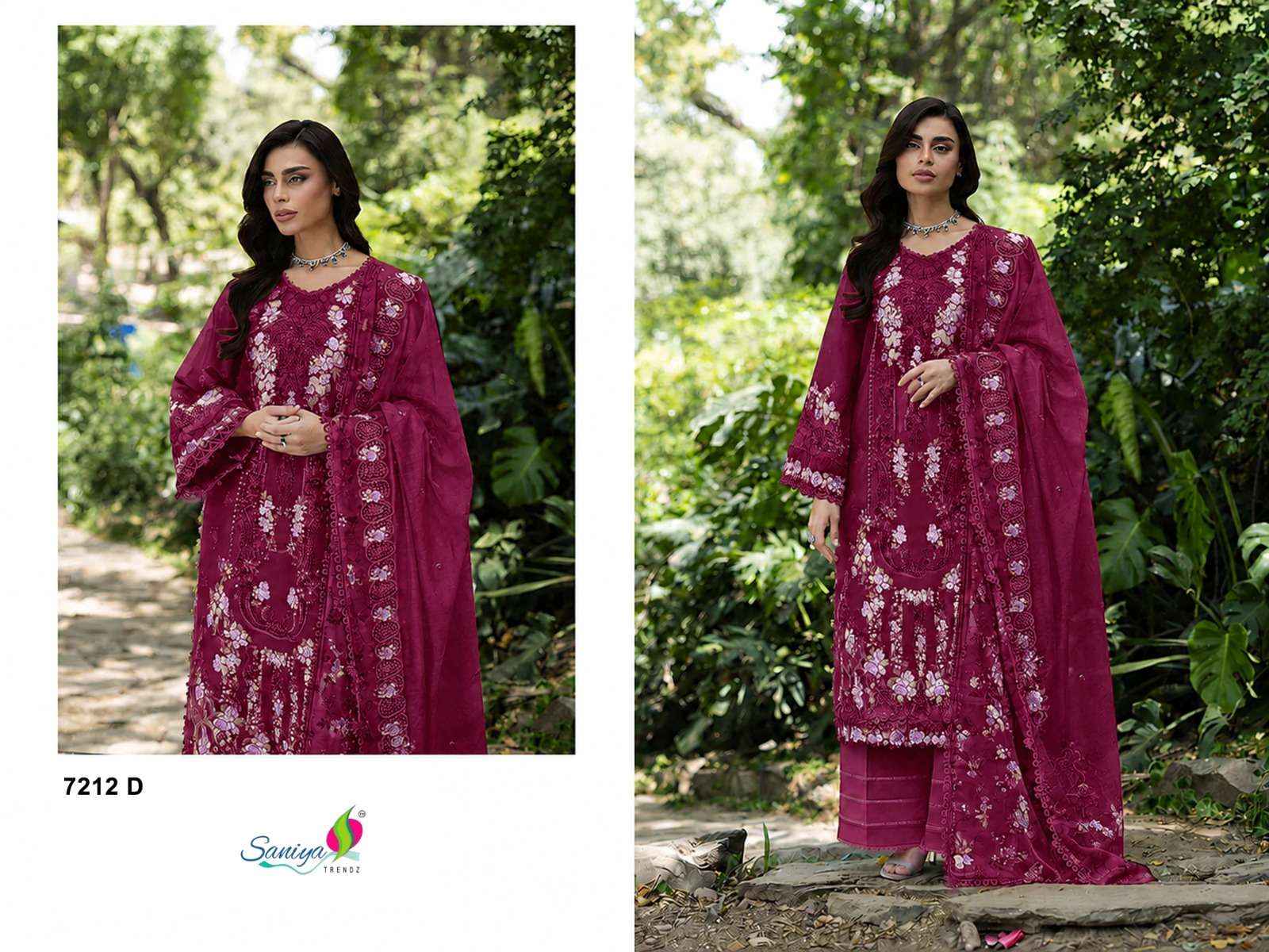 Saniya Trendz 7212 Abcd Exclusive Pakistani Salwar Kameez _ Surat Wholesale Market Price ( 4 Pcs Catalog )