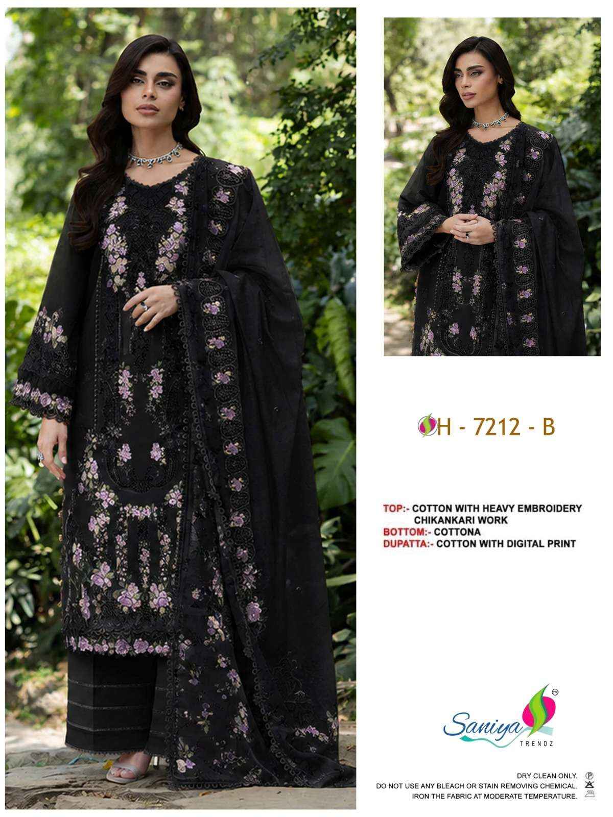 Saniya Trendz 7212 Abcd Exclusive Pakistani Salwar Kameez _ Surat Wholesale Market Price ( 4 Pcs Catalog )