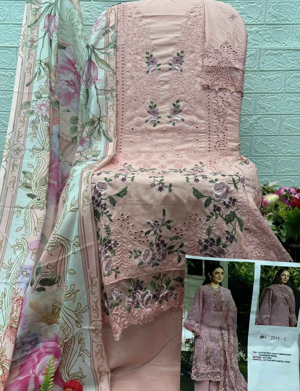 Saniya Trendz D No 7211 Cotton Dress Material - Surat Wholesale Bazaar ( 4 pcs Catalogue )