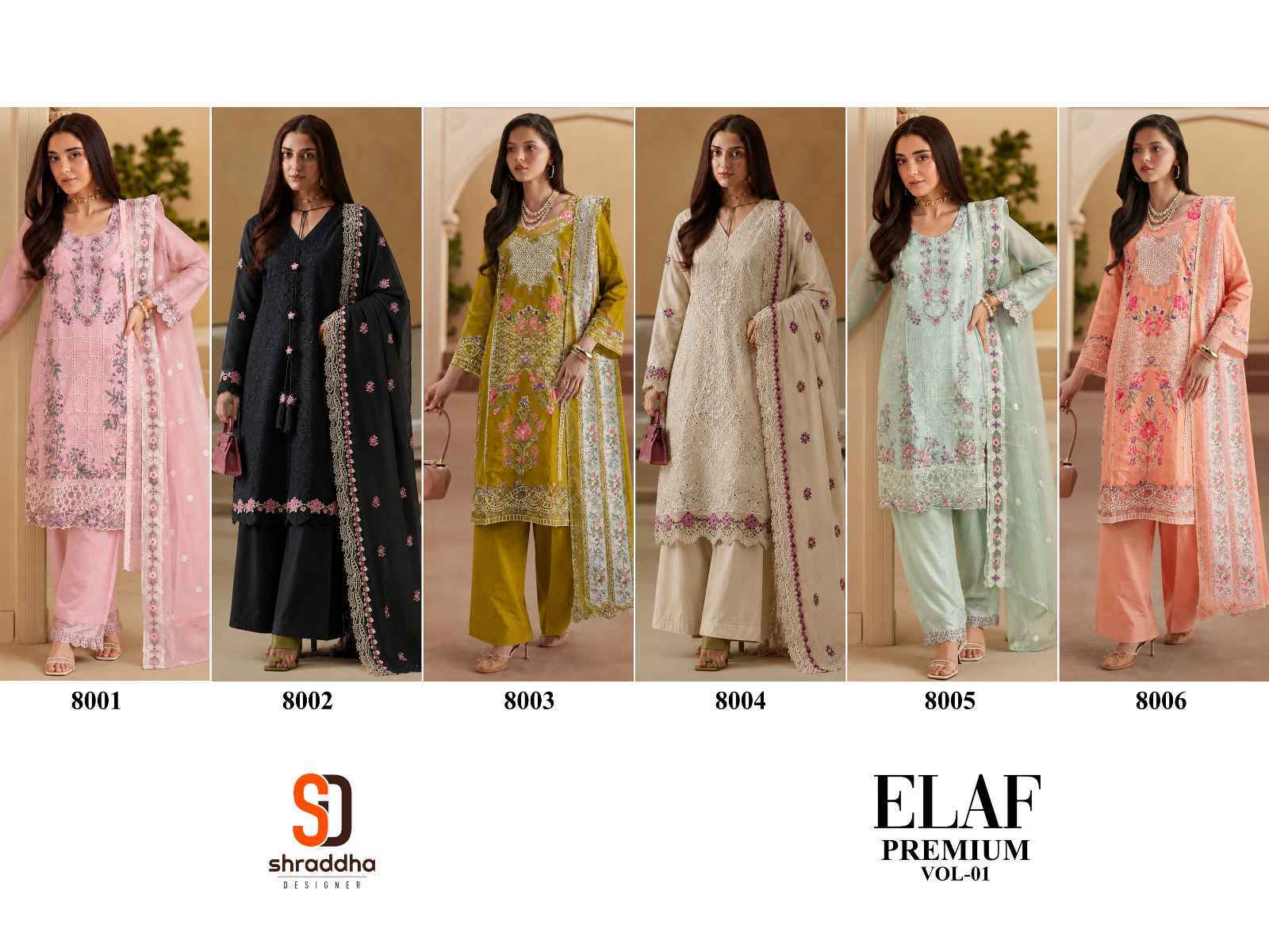 Shraddha Designer Elaf Premium Vol 1 - Cotton Dress Material - Surat wholesale Market ( 6 pcs Catalog )