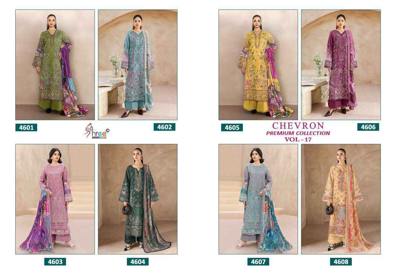 Shree Fabs Chevron Premium Collection Vol 17 Cotton Dress Material (8 Pcs Catalog) | Wholesale Price
