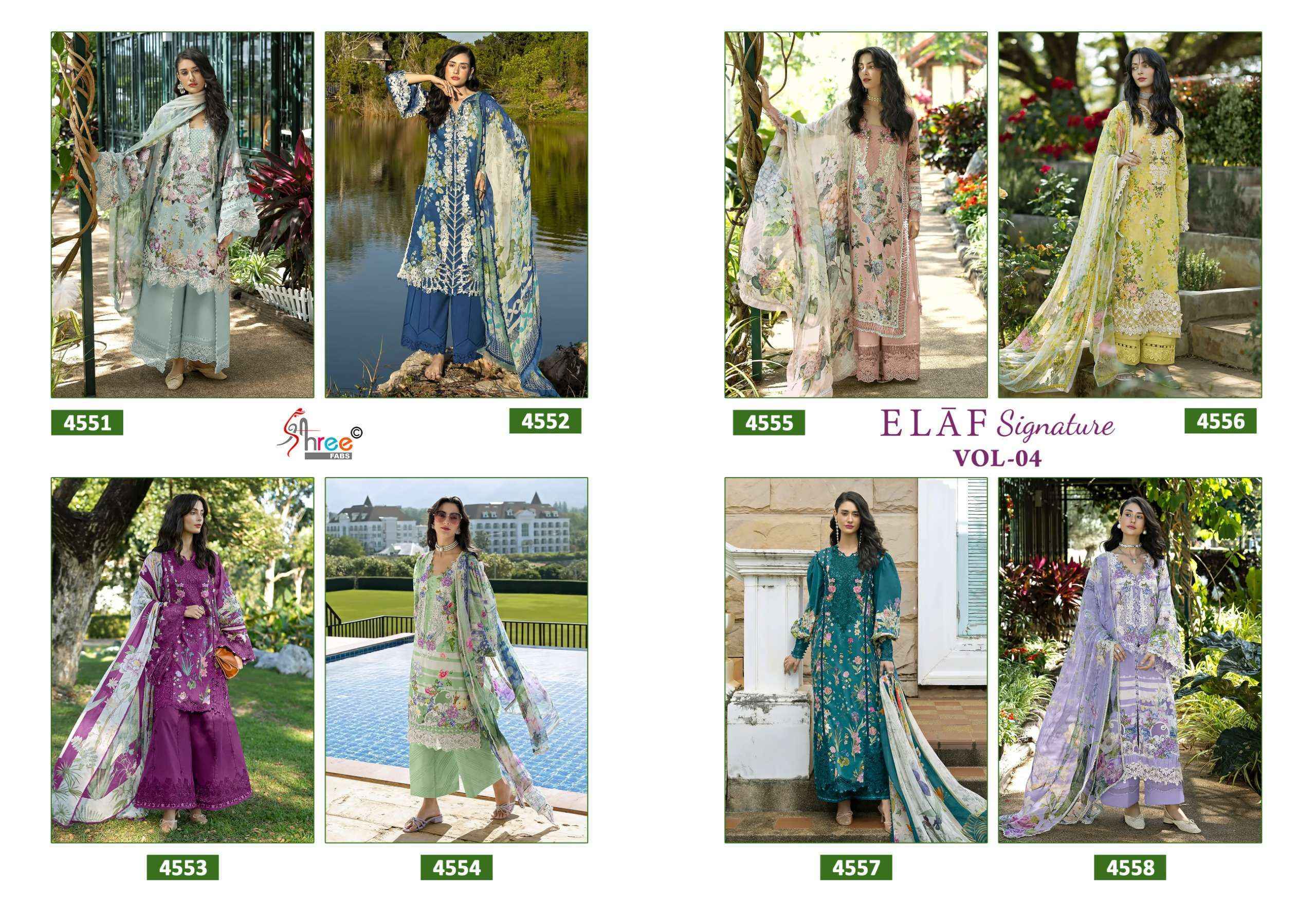 Shree Fabs Elaf Signature Vol 4 Cotton Salwar Suit _ Wholesale Surat Market Price ( 8 Pcs Catalog )