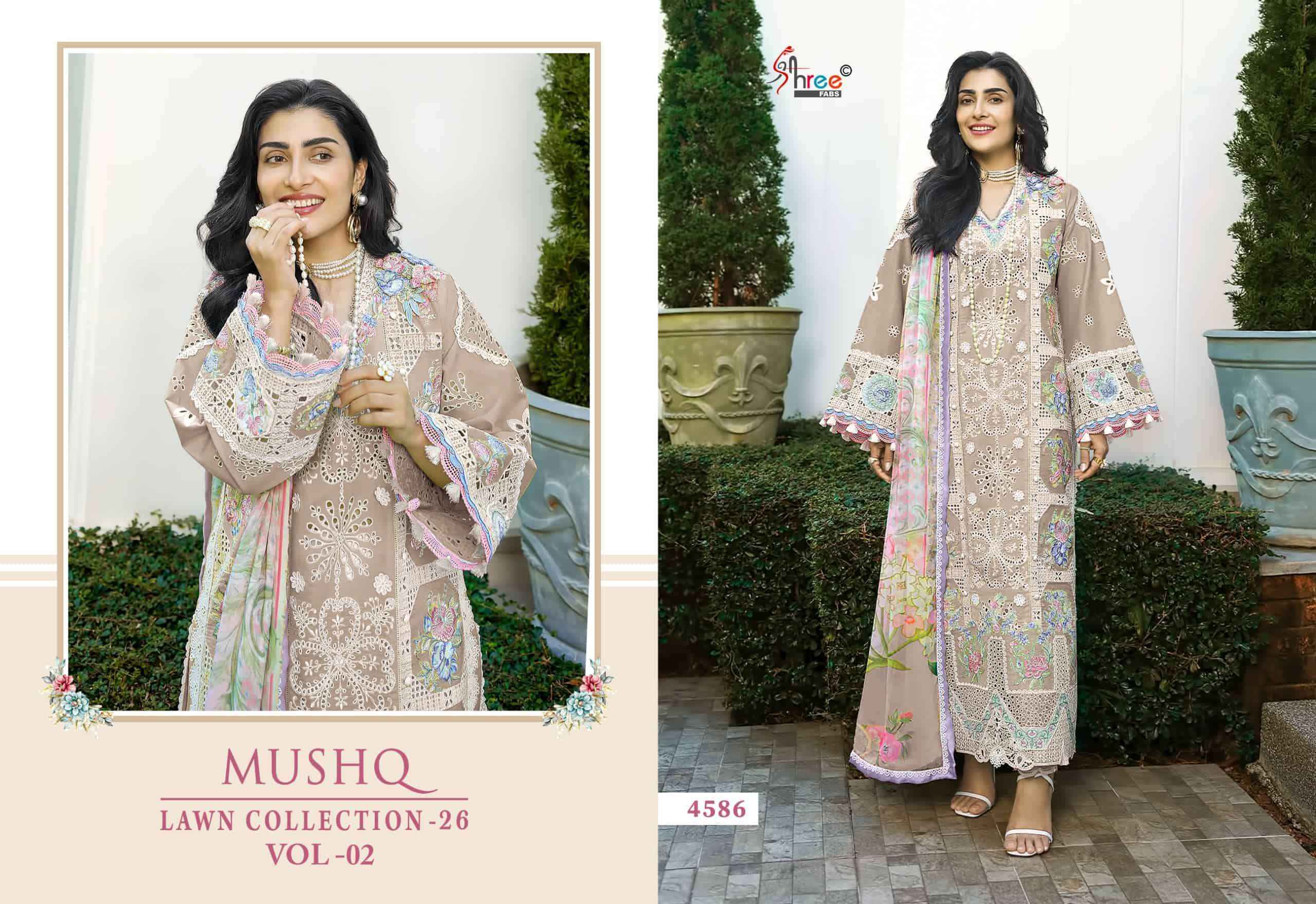 Shree Fabs Mushq Lawn Collection 26 Vol 2 Pure Cotton Pakistani Suit ( 6 Pcs Catalog )