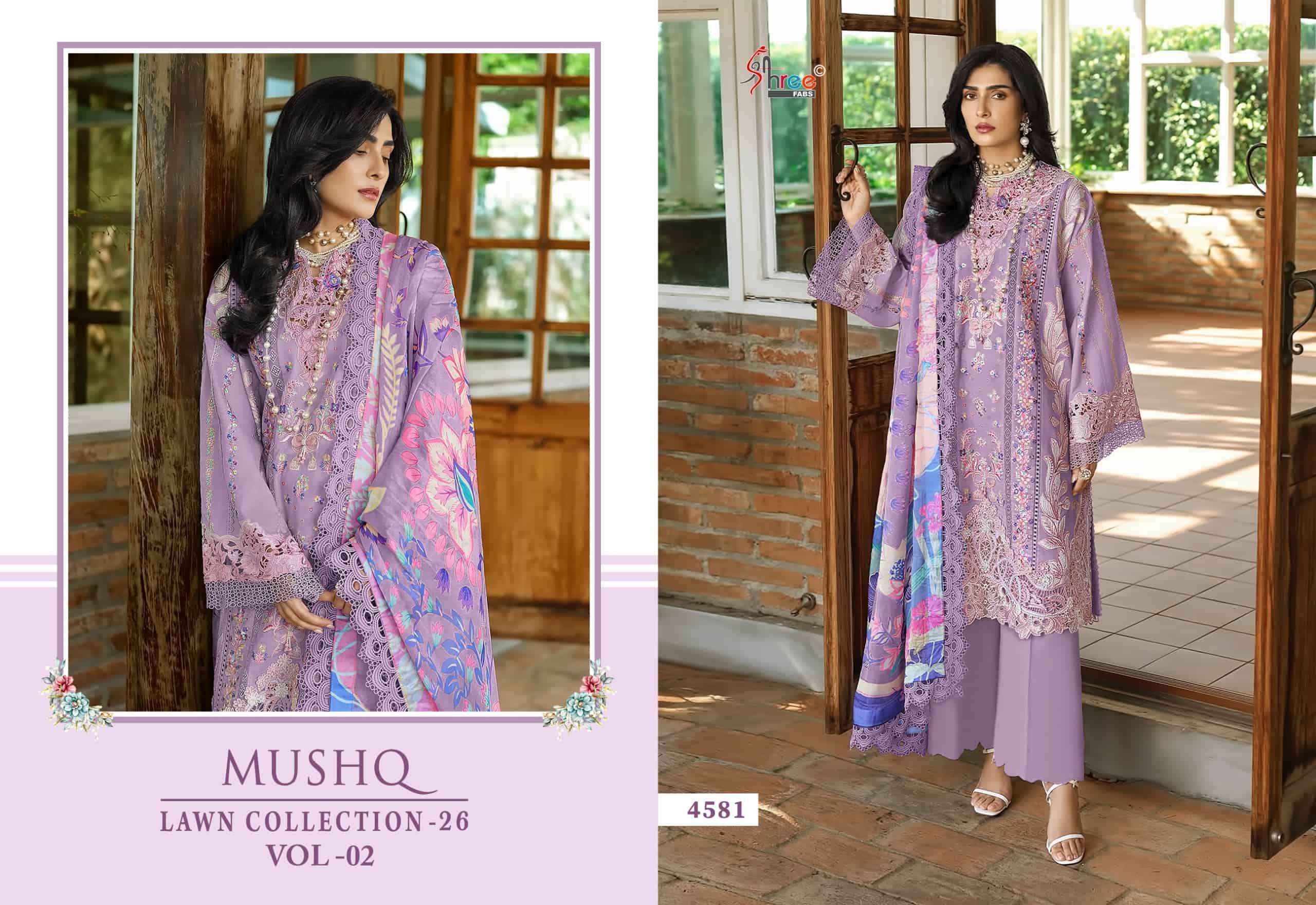 Shree Fabs Mushq Lawn Collection 26 Vol 2 Pure Cotton Pakistani Suit ( 6 Pcs Catalog )