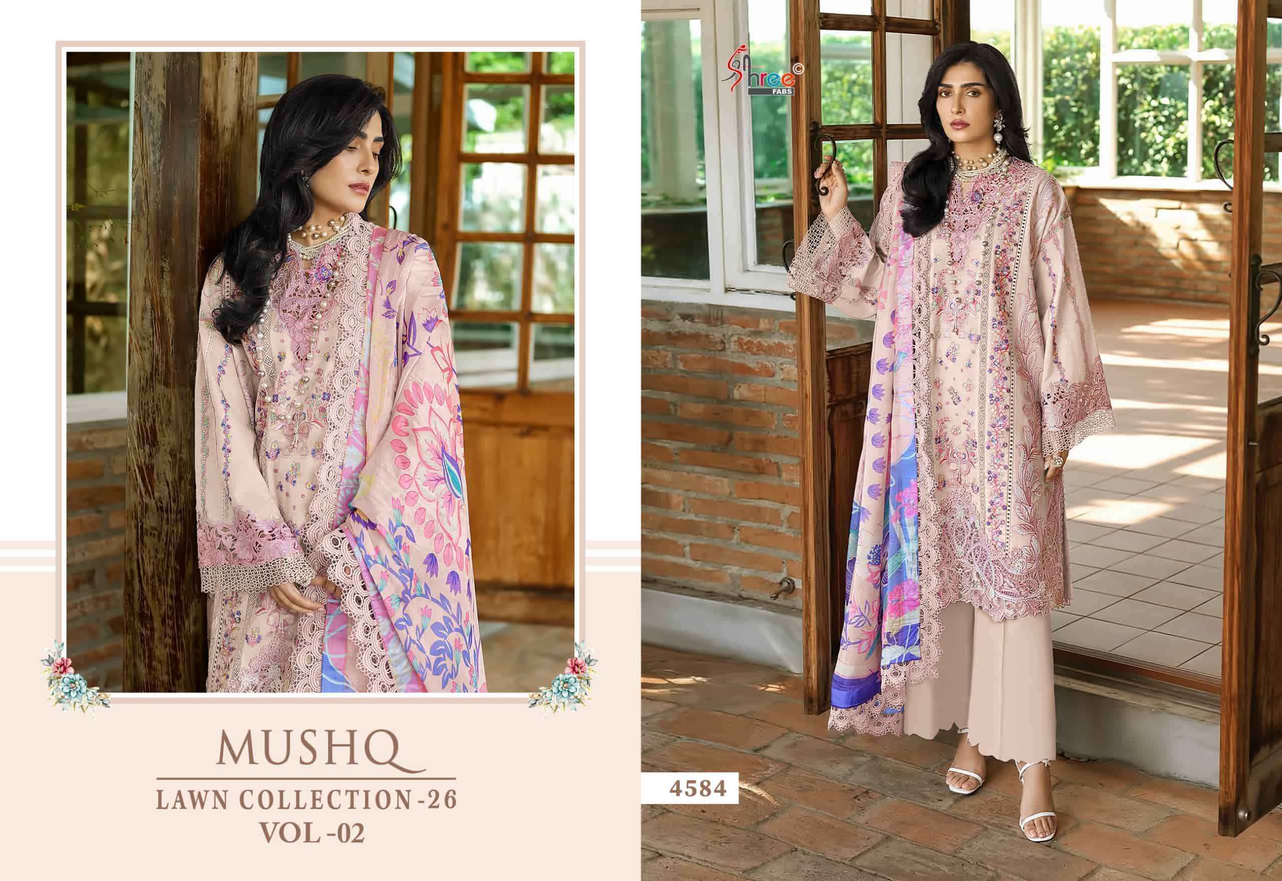 Shree Fabs Mushq Lawn Collection 26 Vol 2 Pure Cotton Pakistani Suit ( 6 Pcs Catalog )