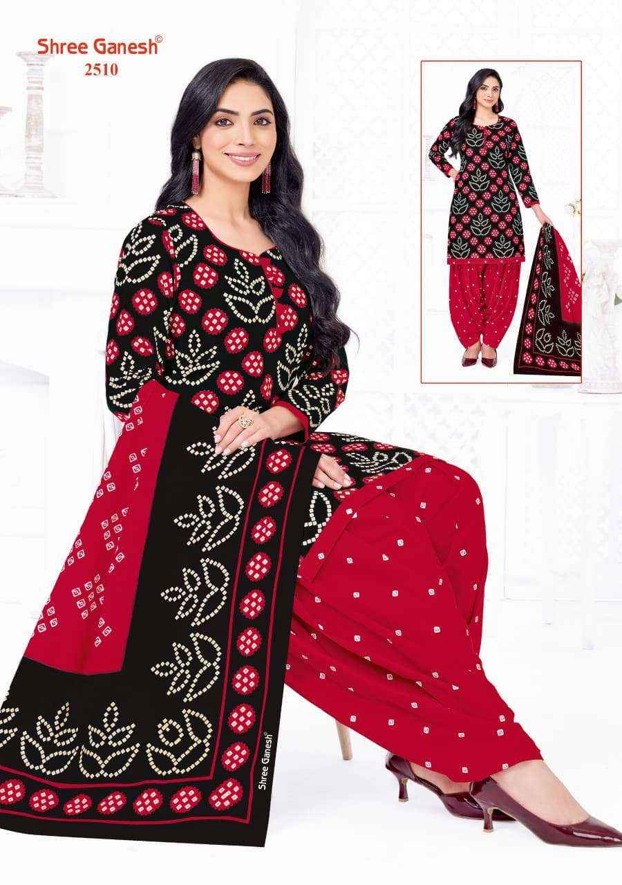 Shree Ganesh Bandhani Vol 5 Heavy Cotton Bandhani Salwar Suit Wholesale Surat Texleli Market Price ( 15 Pcs Catalog )