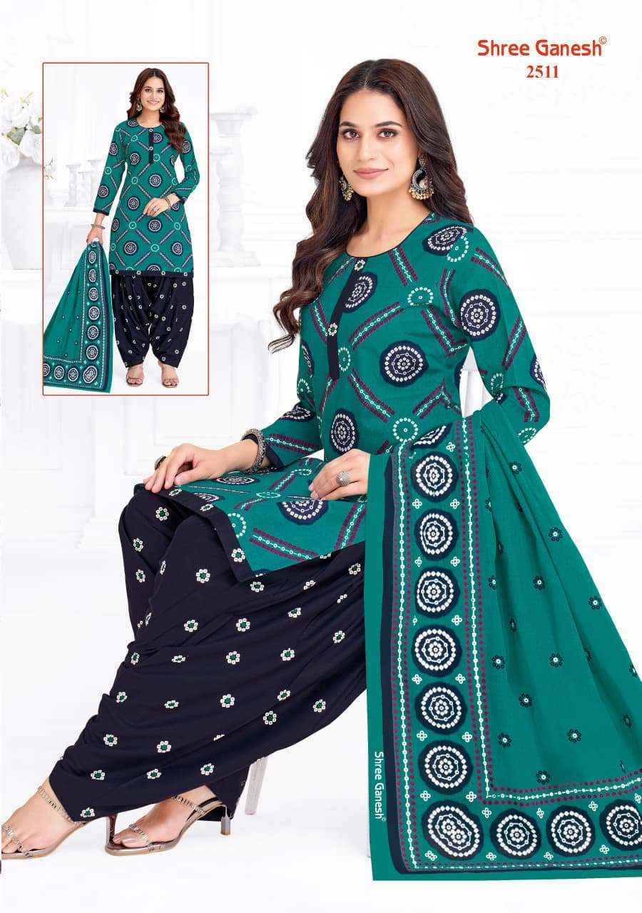 Shree Ganesh Bandhani Vol 5 Heavy Cotton Bandhani Salwar Suit Wholesale Surat Texleli Market Price ( 15 Pcs Catalog )