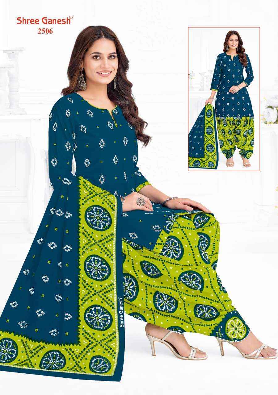 Shree Ganesh Bandhani Vol 5 Heavy Cotton Bandhani Salwar Suit Wholesale Surat Texleli Market Price ( 15 Pcs Catalog )