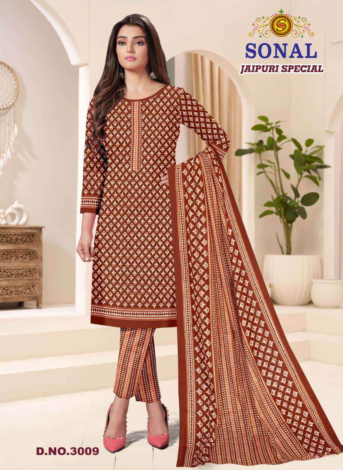 Sonal Textile Jaipuri Special Vol 3 Unstitch Cotton Salwar Suit _ Surat Wholesale Market Price ( 10 Pcs Catalog )