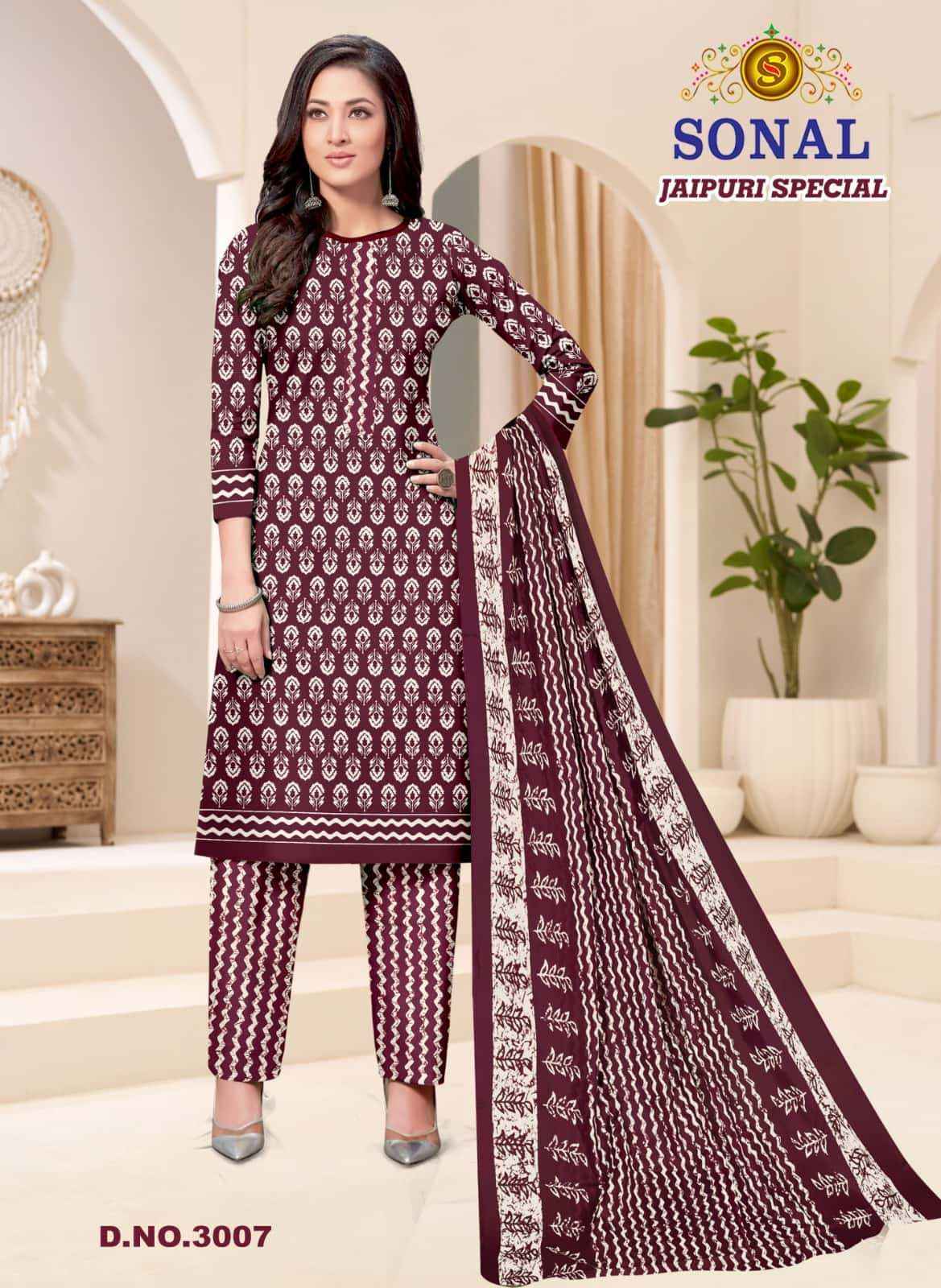Sonal Textile Jaipuri Special Vol 3 Unstitch Cotton Salwar Suit _ Surat Wholesale Market Price ( 10 Pcs Catalog )