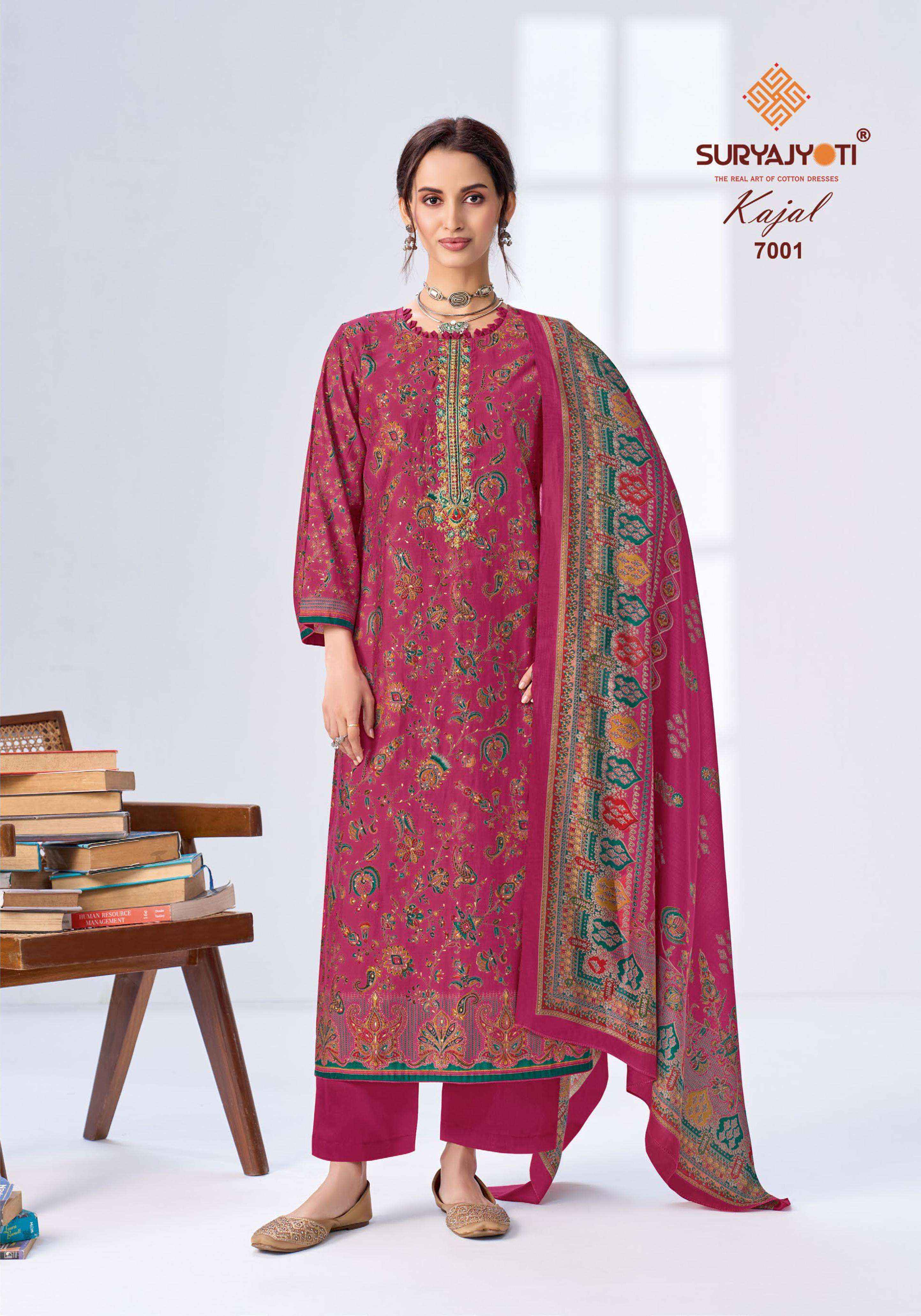 Suryajyoti Kajal Vol 7 Modal Silk Salwar Kameez _ Surat Wholesale Market Price ( 6 Pcs Catalog )