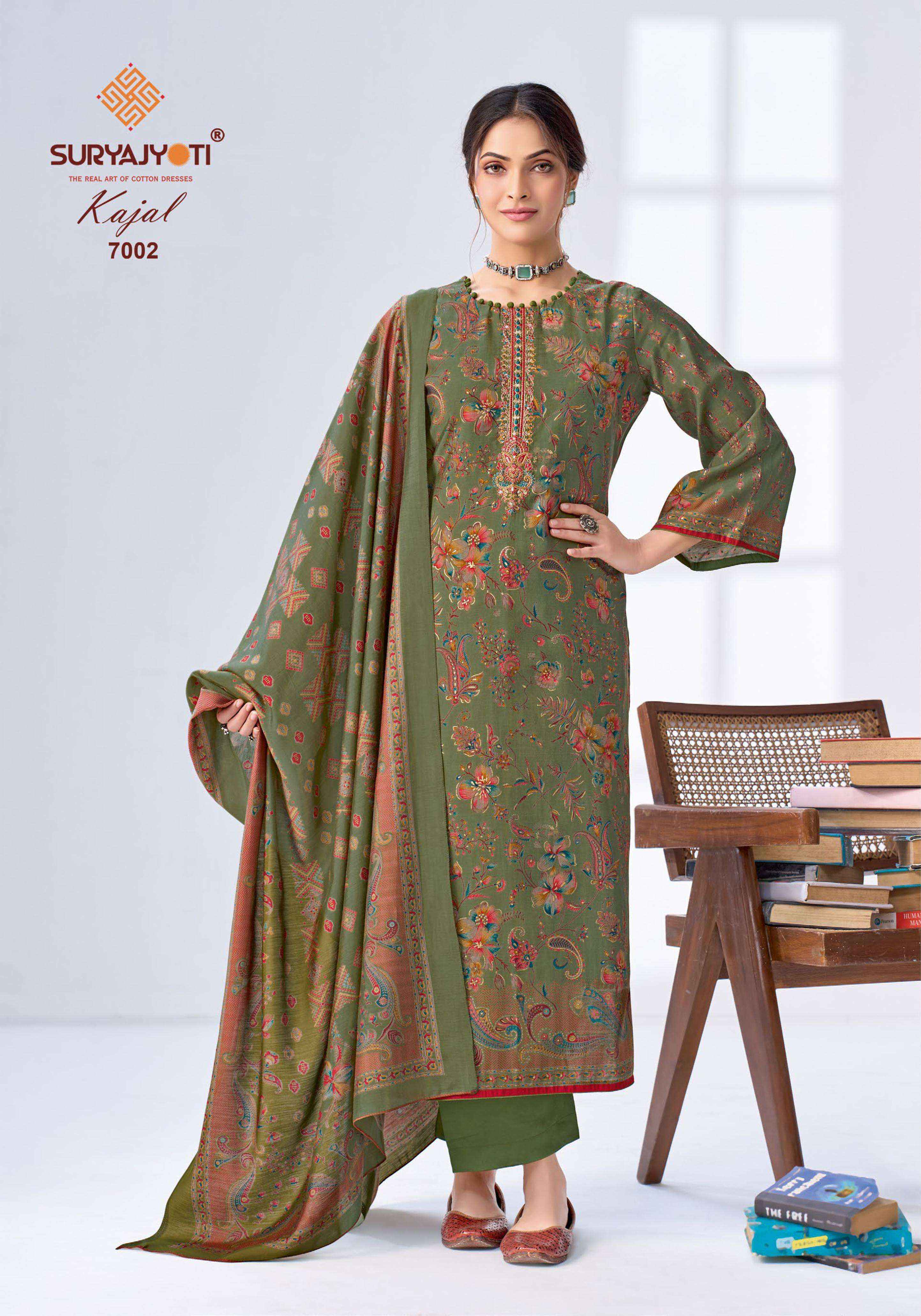 Suryajyoti Kajal Vol 7 Modal Silk Salwar Kameez _ Surat Wholesale Market Price ( 6 Pcs Catalog )