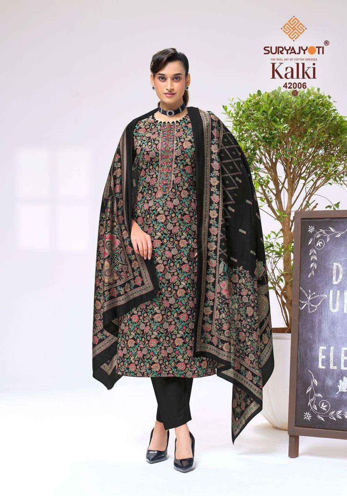 Suryajyoti Kalki Vol 42 Fancy Jam Satin Salwar Suit _ Surat Wholesale Market Price ( 8 Pcs Catalog )