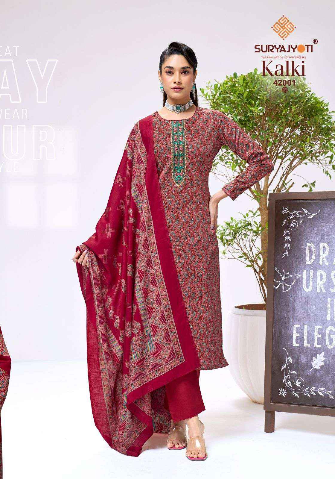 Suryajyoti Kalki Vol 42 Fancy Jam Satin Salwar Suit _ Surat Wholesale Market Price ( 8 Pcs Catalog )
