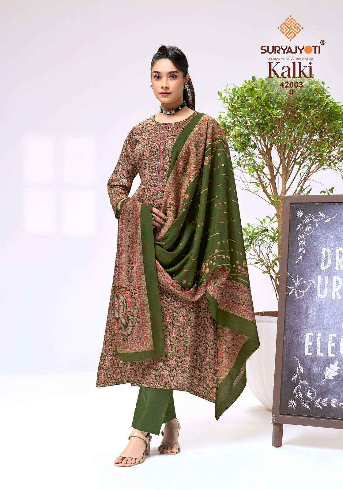 Suryajyoti Kalki Vol 42 Fancy Jam Satin Salwar Suit _ Surat Wholesale Market Price ( 8 Pcs Catalog )