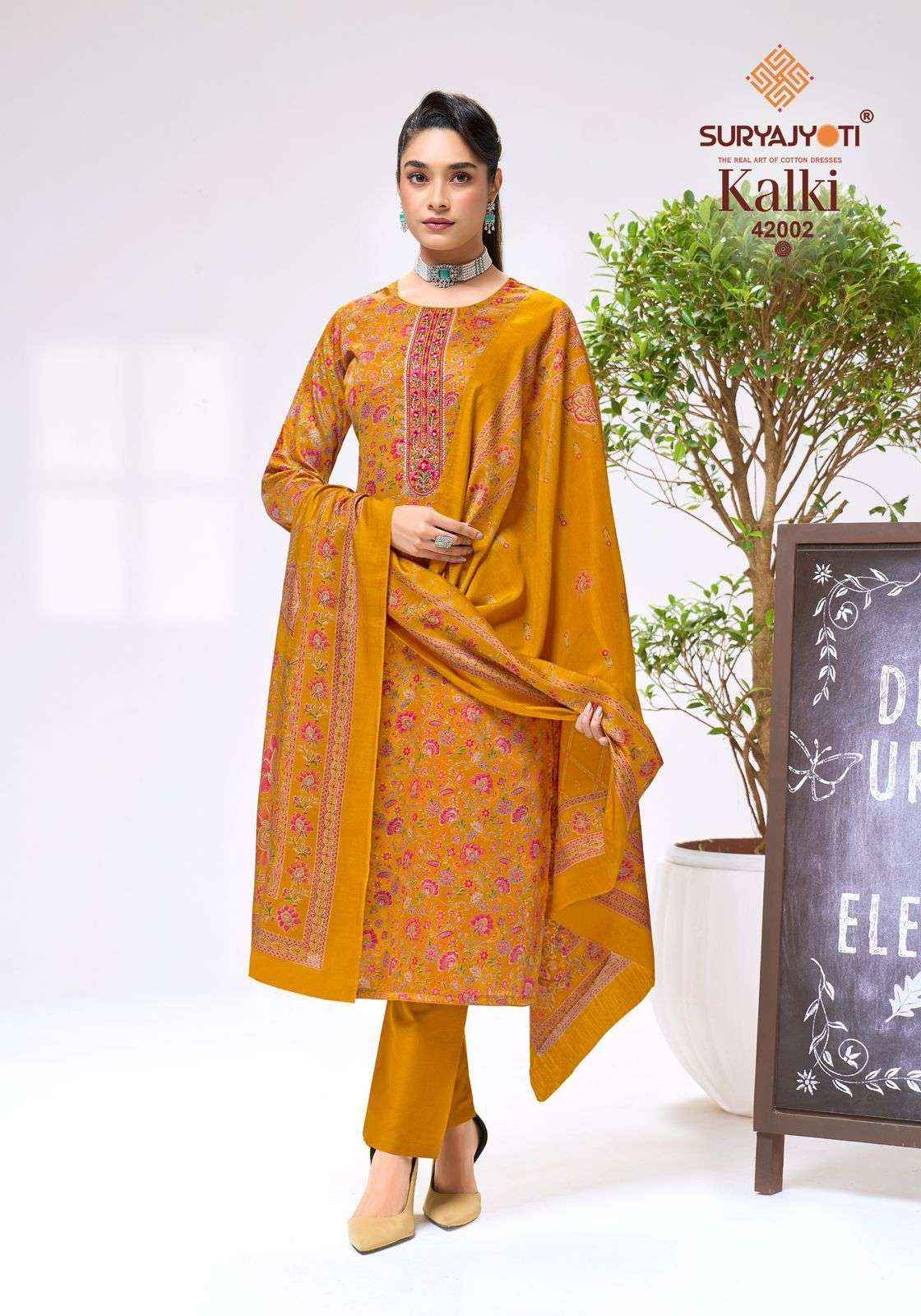 Suryajyoti Kalki Vol 42 Fancy Jam Satin Salwar Suit _ Surat Wholesale Market Price ( 8 Pcs Catalog )