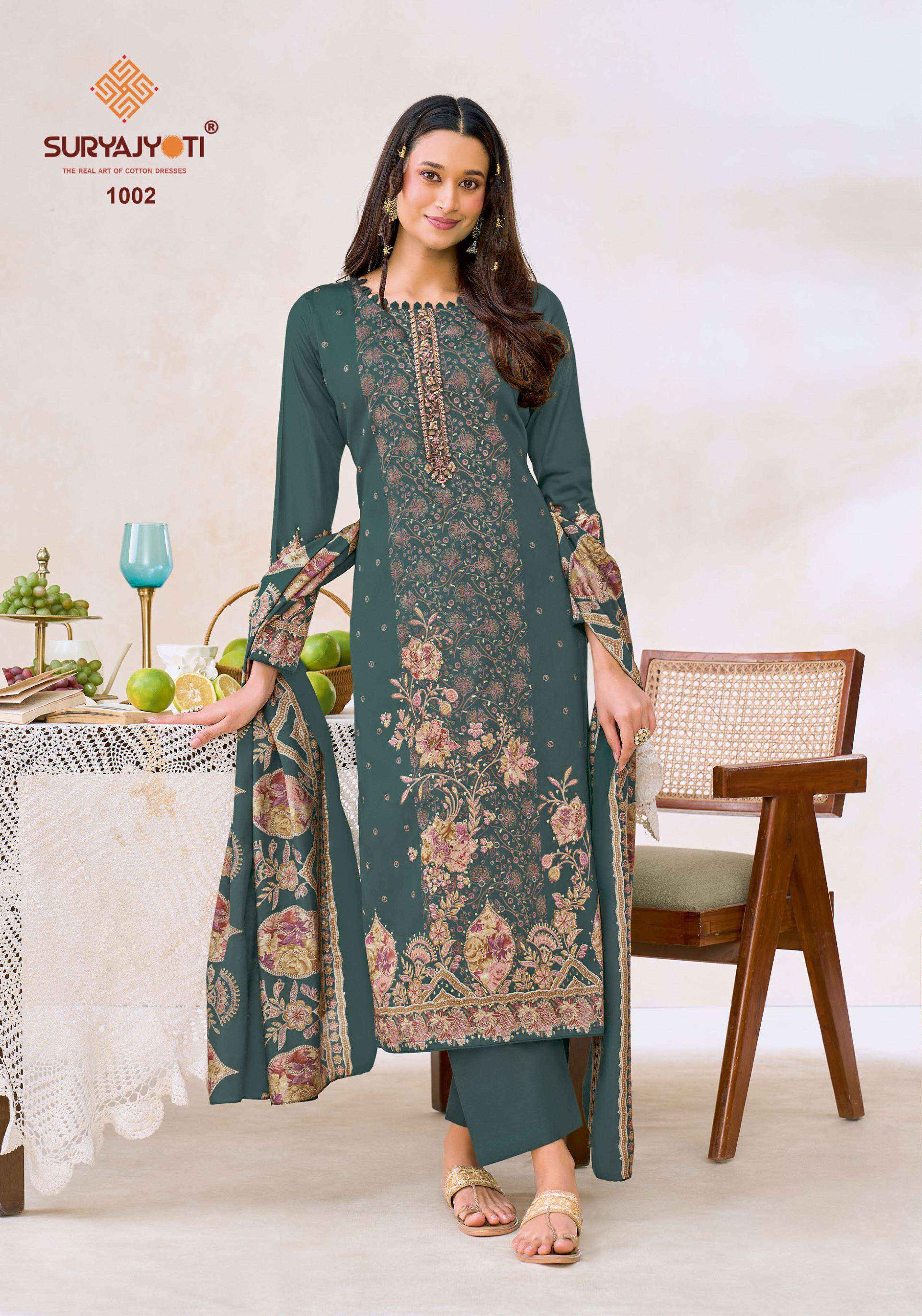 Suryajyoti Keshri Vol 1 Jam Satin Dress Material | Wholesale Bazaar Surat ( 6 pcs Catalogue )
