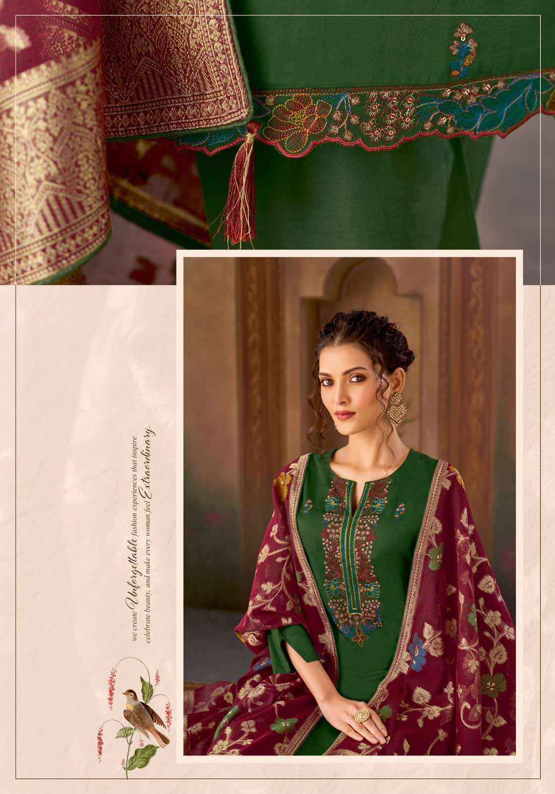 Suryajyoti Naadirah Vol 5 Fancy Jam Satin Latest Suit Suppliers Fancy Jam Satin Latest Salwar Suit _ Surat Wholesale Market Price ( 6 Pcs Catalog )