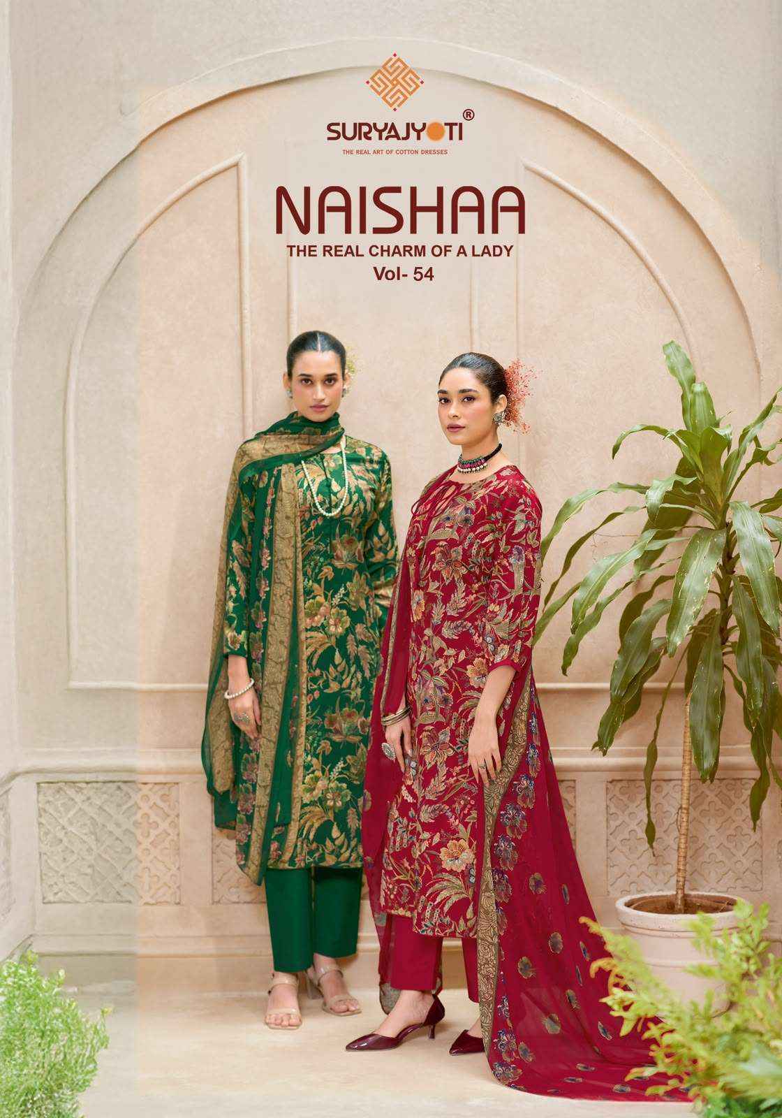 Suryajyoti Naishaa Vol 54 Jam Satin Dress Material Wholesale India
