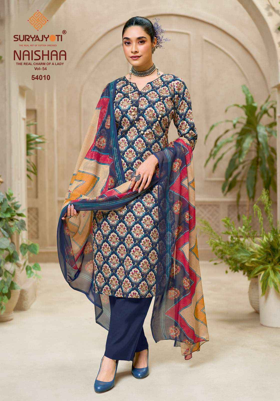 Suryajyoti Naishaa Vol 54 Jam Satin Dress Material Wholesale India
