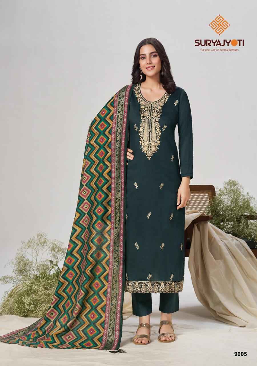 Suryajyoti Pashan Vol 9 Jam Satin Salwar Kameez _ Surat Wholesale Market Price ( 6 Pcs Catalog )