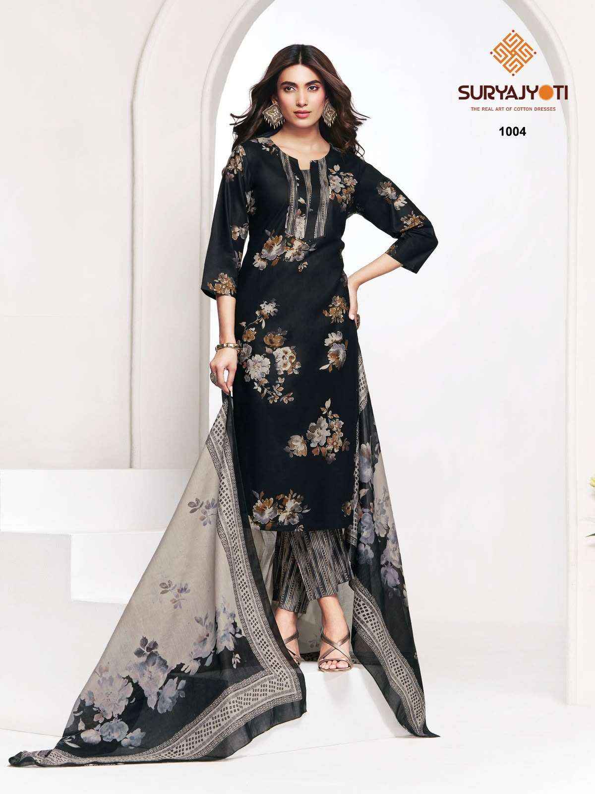 Suryajyoti Piyora Cotton Pure Lawn Ladies Dress Material, Surat Wholesale ( 8 Pcs Catalogue )