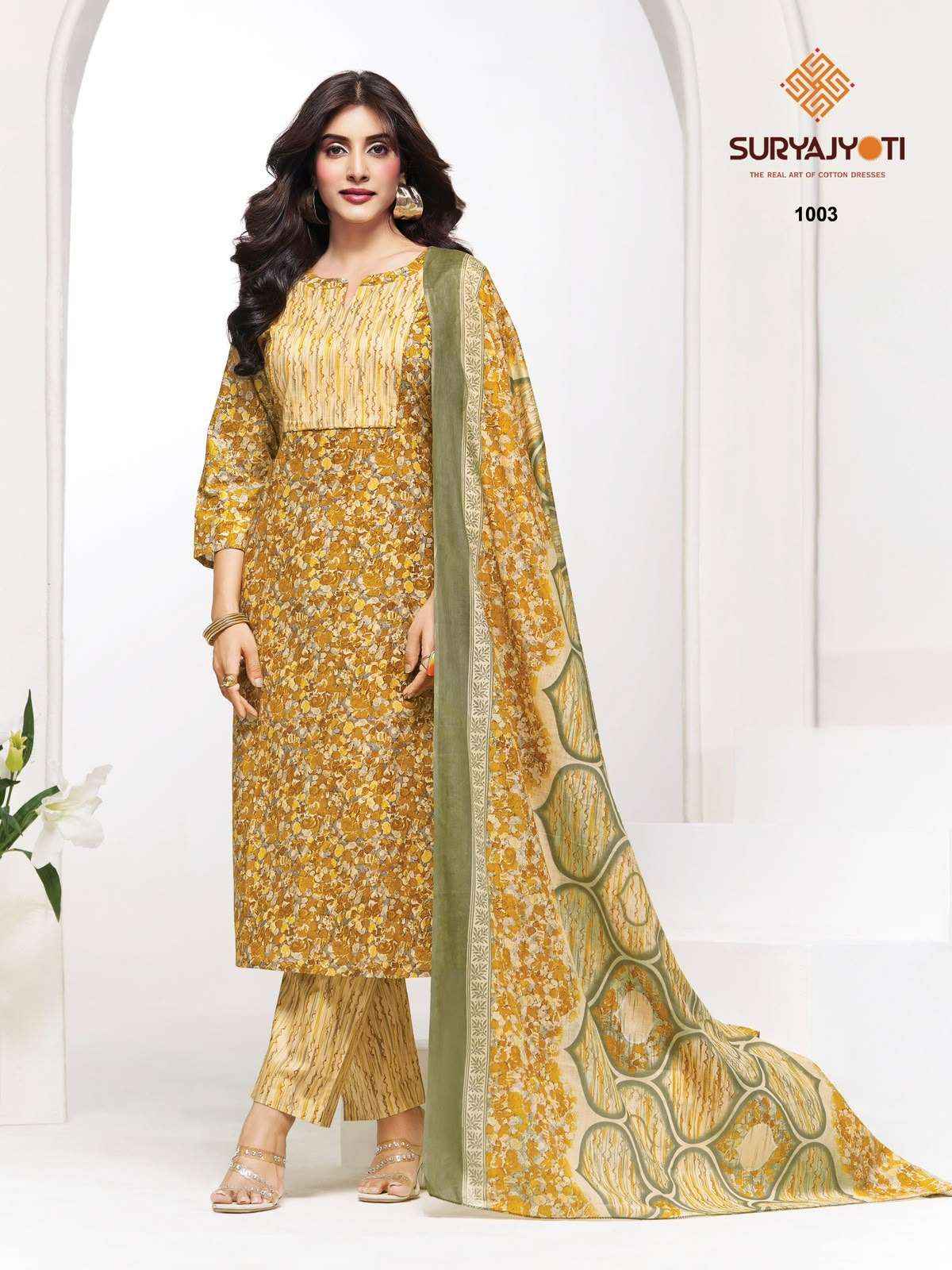Suryajyoti Piyora Cotton Pure Lawn Ladies Dress Material, Surat Wholesale ( 8 Pcs Catalogue )