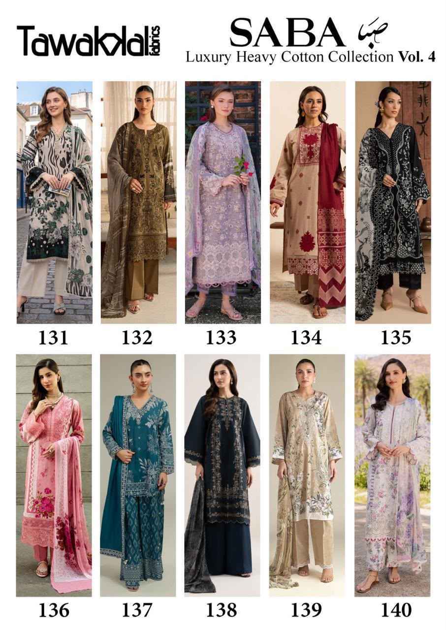 Tawakkal Saba Vol 4 Cotton Dress Material ( 10 pcs Catalogue ) - wholesale Market Surat.com
