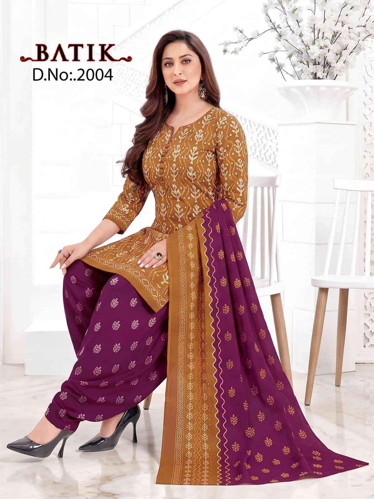 Vandana Fashion Batik Vol 2 Fancy Printed Cotton Salwar Kameez _ Surat Wholesale Market Price ( 8 Pcs Catalog )