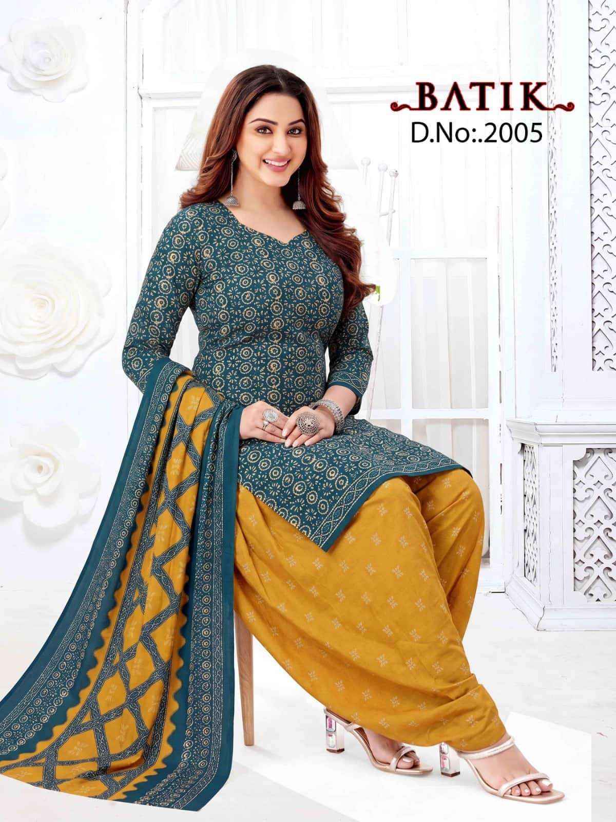 Vandana Fashion Batik Vol 2 Fancy Printed Cotton Salwar Kameez _ Surat Wholesale Market Price ( 8 Pcs Catalog )