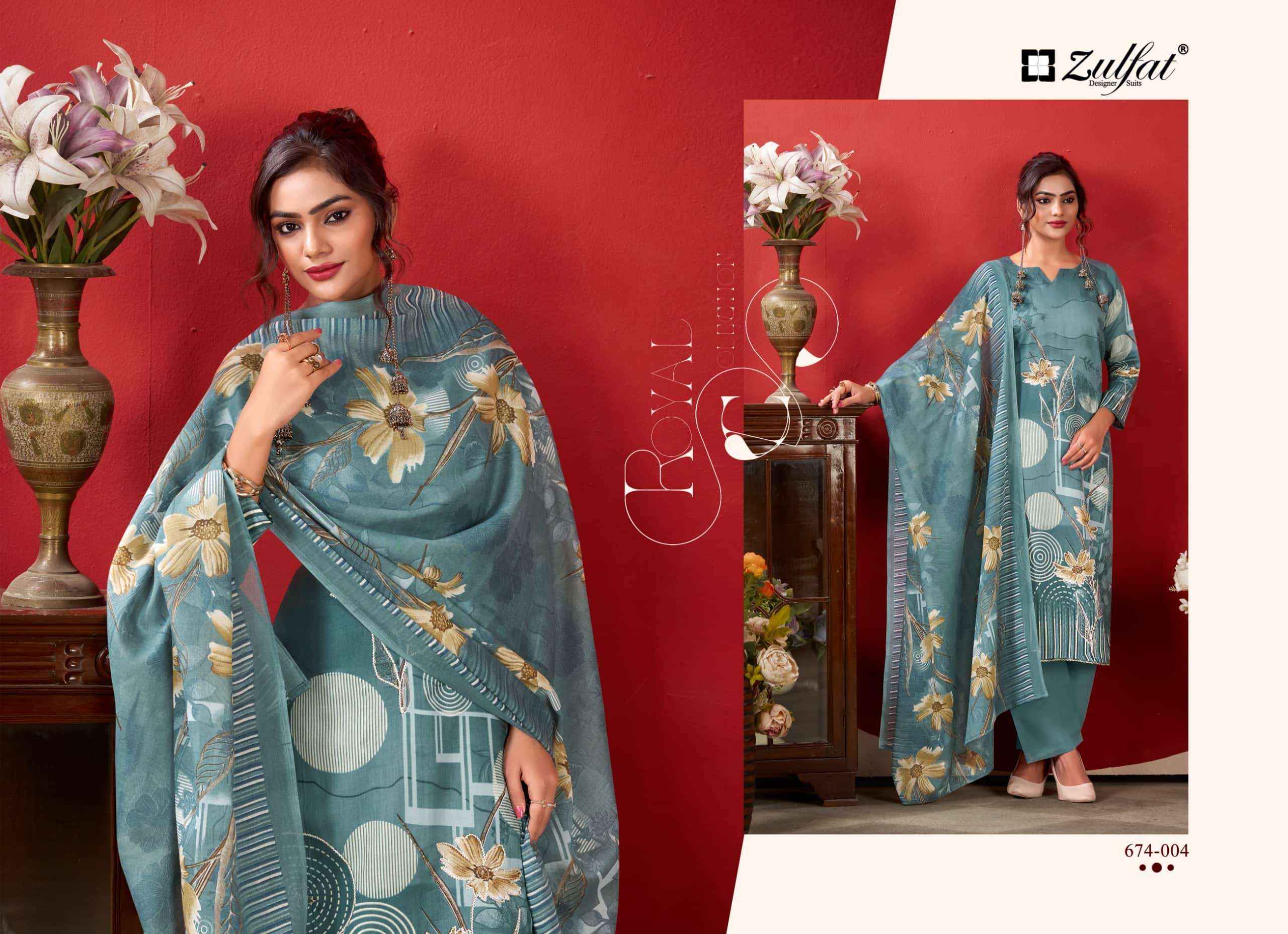 Zulfat Roshni Vol 2 Pure Jam Cotton Salwar Kameez _ Surat Wholesale Market Price ( 4 Pcs Catalog )
