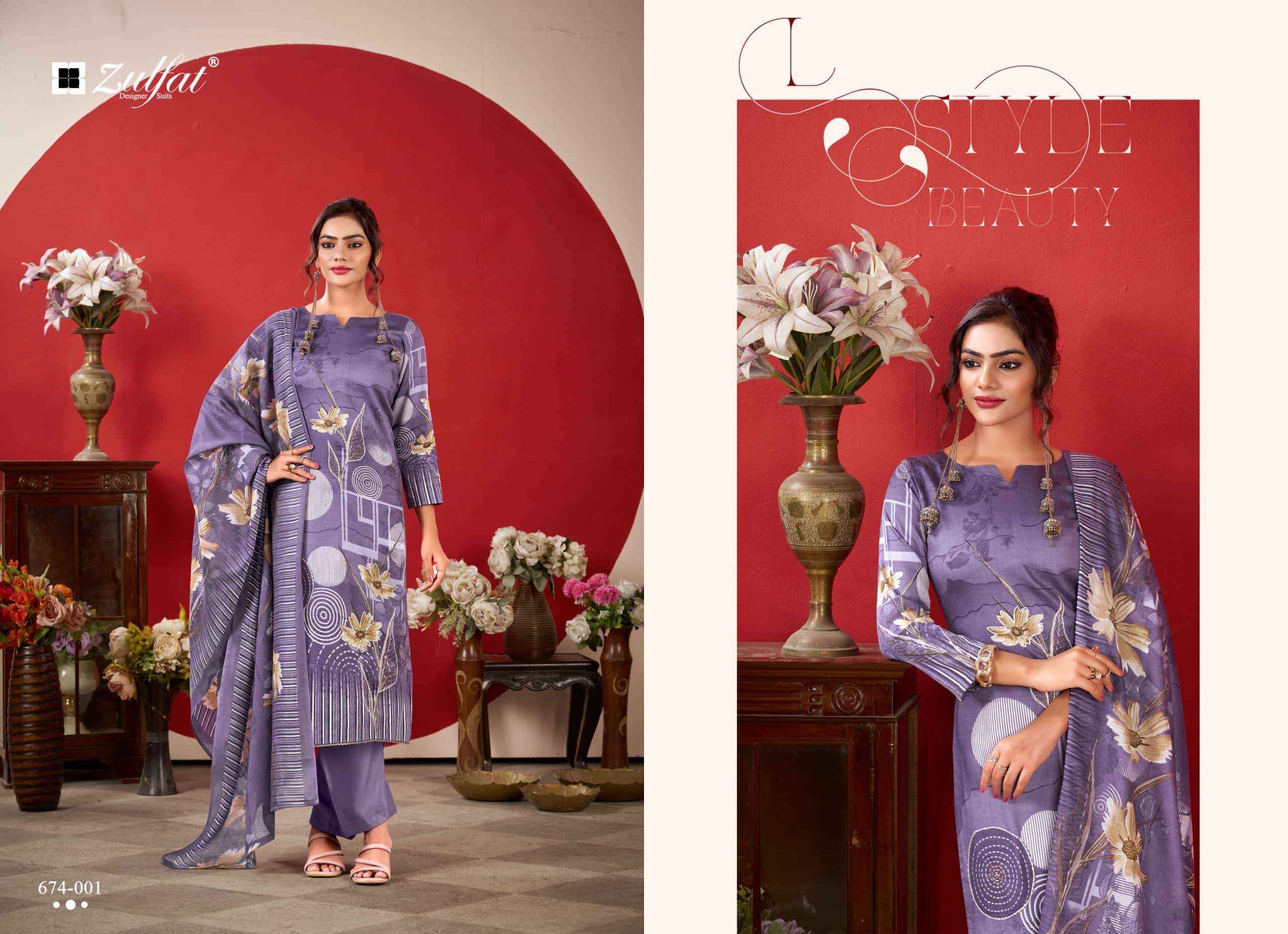 Zulfat Roshni Vol 2 Pure Jam Cotton Salwar Kameez _ Surat Wholesale Market Price ( 4 Pcs Catalog )