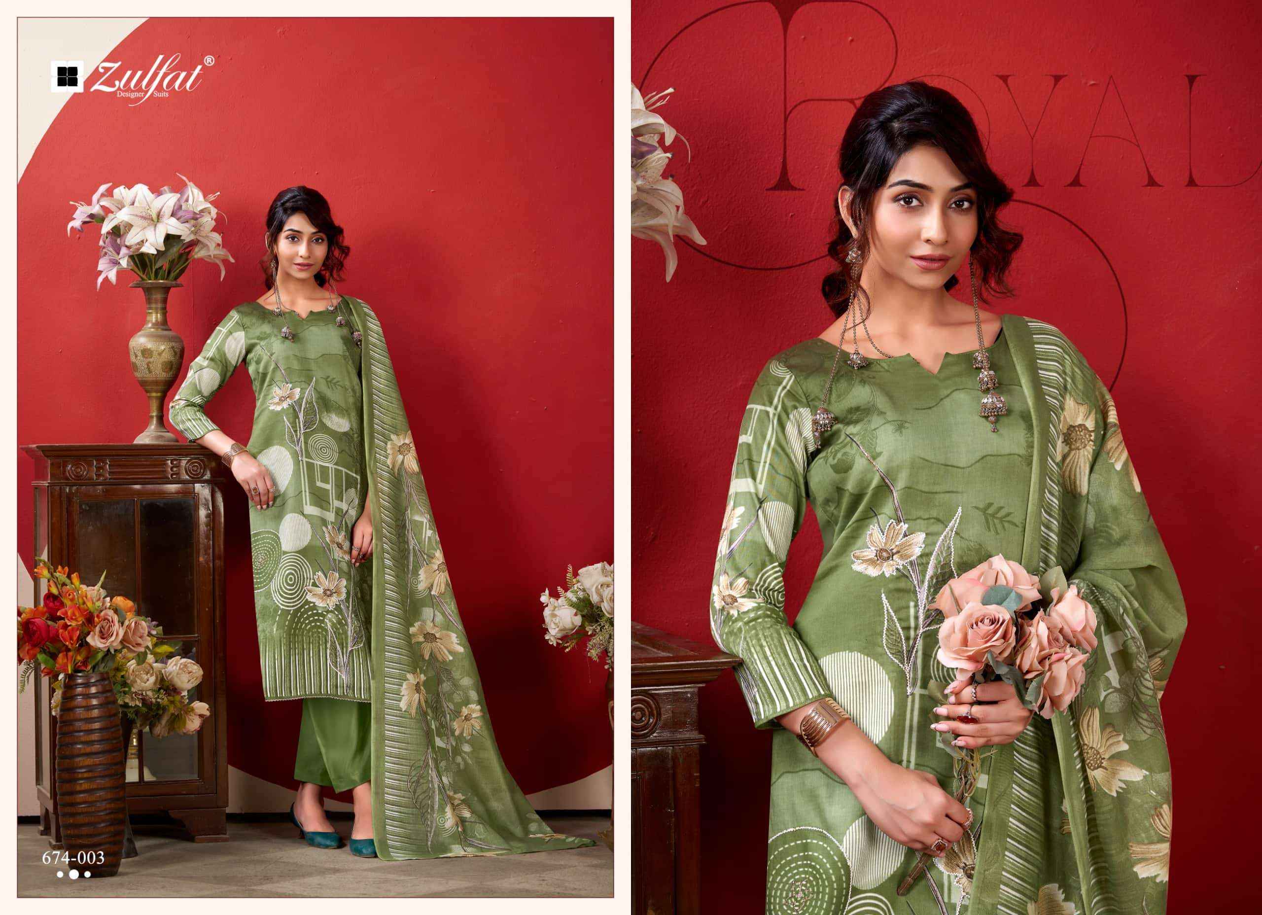 Zulfat Roshni Vol 2 Pure Jam Cotton Salwar Kameez _ Surat Wholesale Market Price ( 4 Pcs Catalog )