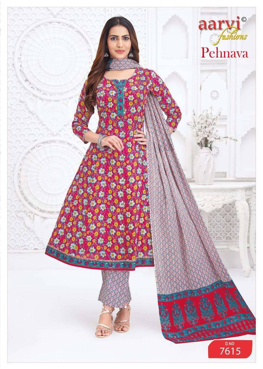 Aarvi Fashion Pehnava Vol 2 Cotton Anarkali Suits 8 Pcs Catalog