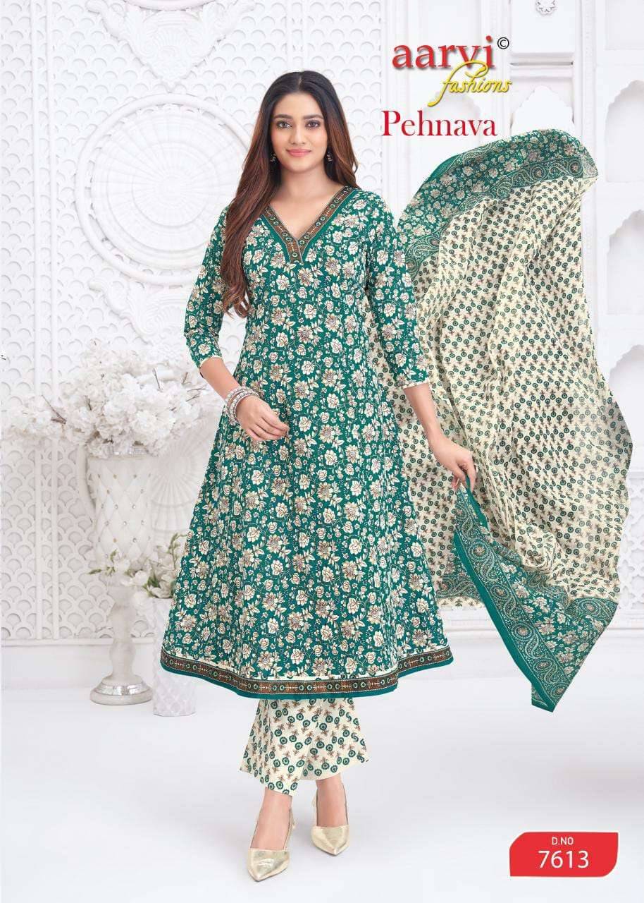 Aarvi Fashion Pehnava Vol 2 Cotton Anarkali Suits 8 Pcs Catalog