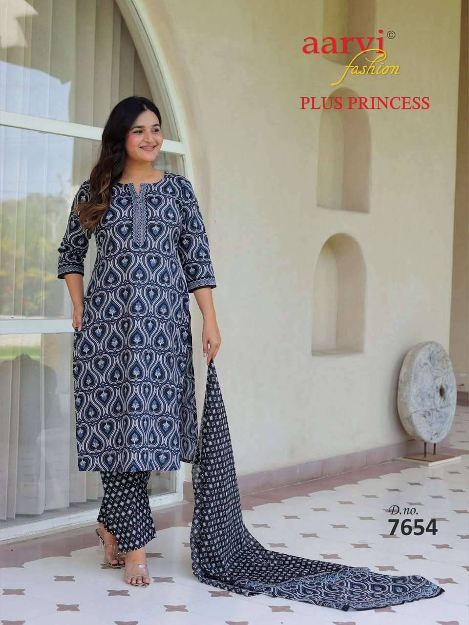 Aarvi Fashion Plus Princess Vol 6 Pure Cotton Readymade Suits 8 Pcs Catalog