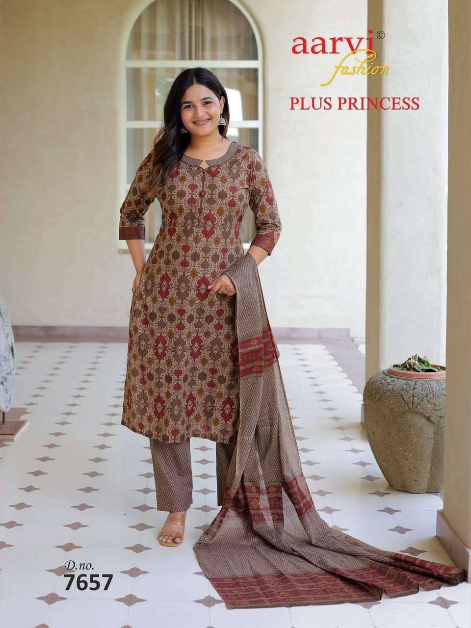 Aarvi Fashion Plus Princess Vol 6 Pure Cotton Readymade Suits 8 Pcs Catalog