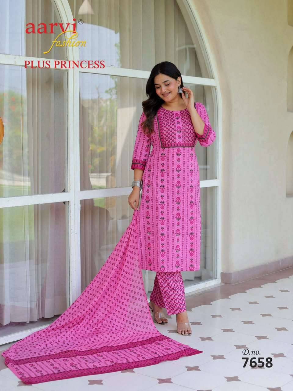 Aarvi Fashion Plus Princess Vol 6 Pure Cotton Readymade Suits 8 Pcs Catalog