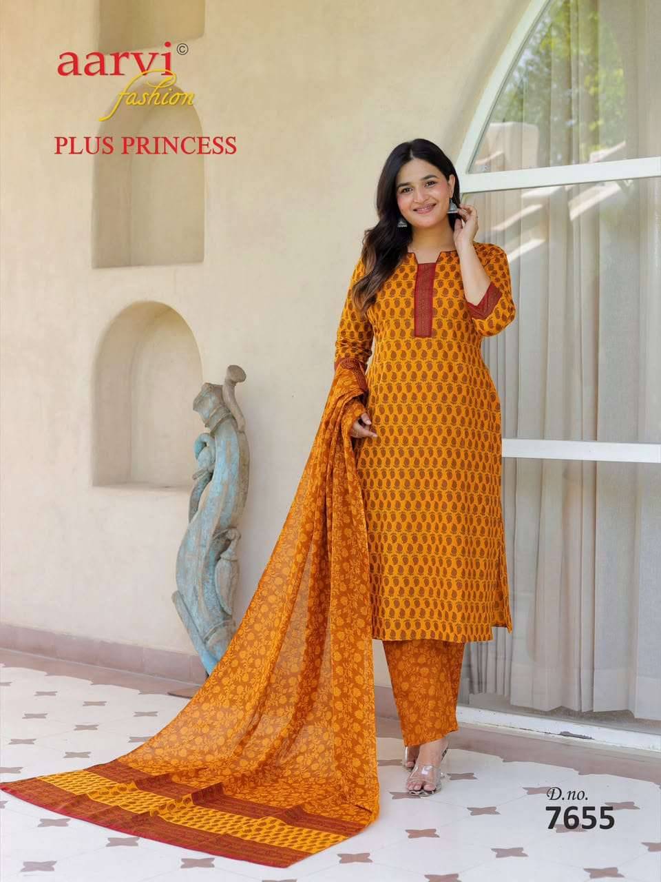 Aarvi Fashion Plus Princess Vol 6 Pure Cotton Readymade Suits 8 Pcs Catalog