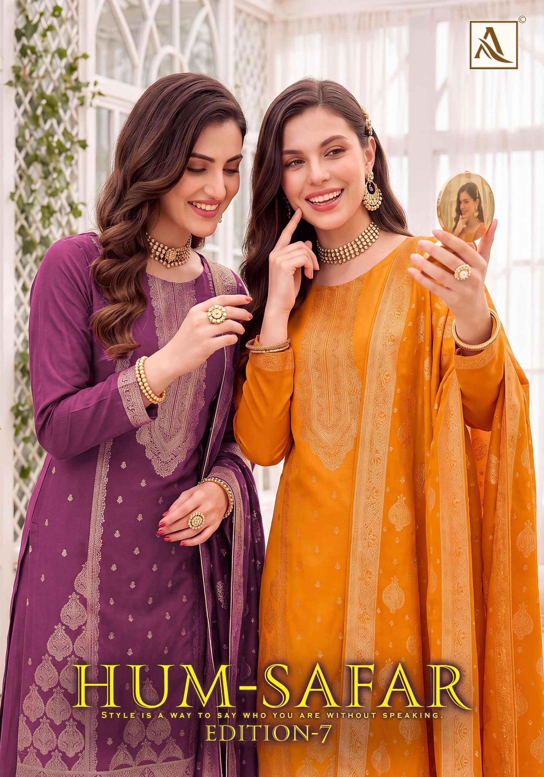 Alok Hum-Safar Edition 7 Viscose Maslin Salwar Kameez _ Surat Wholesale Market Price ( 6 Pcs Pcs Catalog )